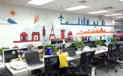 沅江市教你设计办公室墙绘的方法。